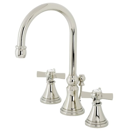 Kingston Brass KS2986ZX Millennium Widespread Bathroom Faucet W/ Brass Pop-Up, Nickel KS2986ZX